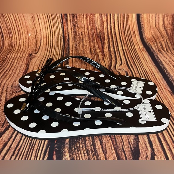 Kate Spade Black and White Polka Dot Sandals - Picture 1 of 5